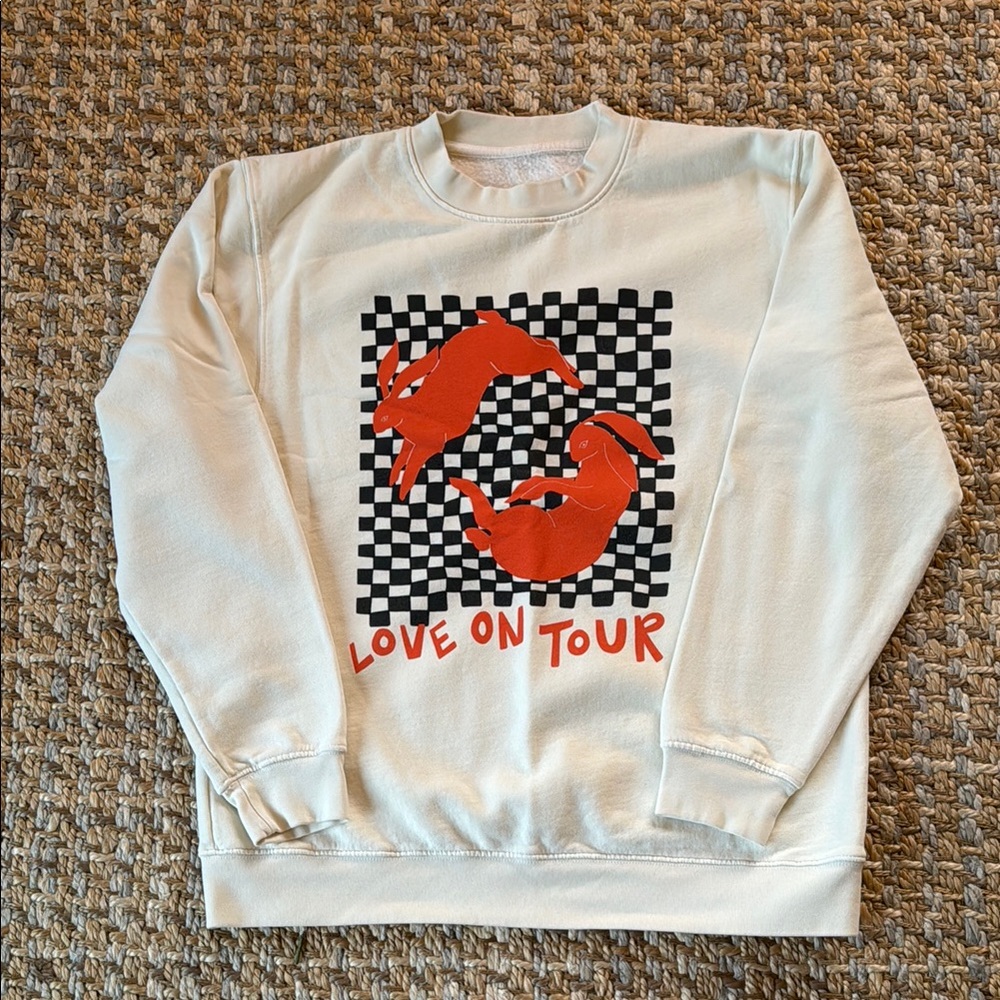 Cream Sweatshirt with Red Graphic